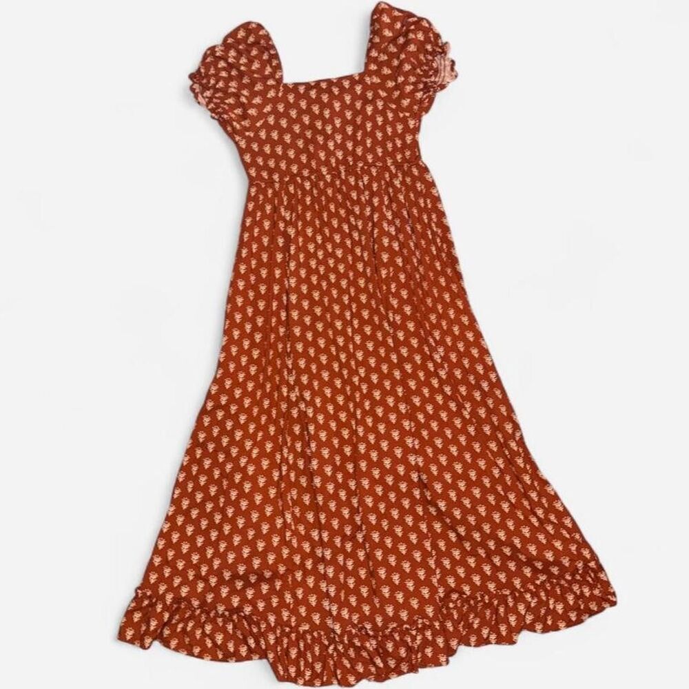 Burnt Orange High-Low Prairie Cottagecore Dress by Patrons of Peace - Picture 6 of 7